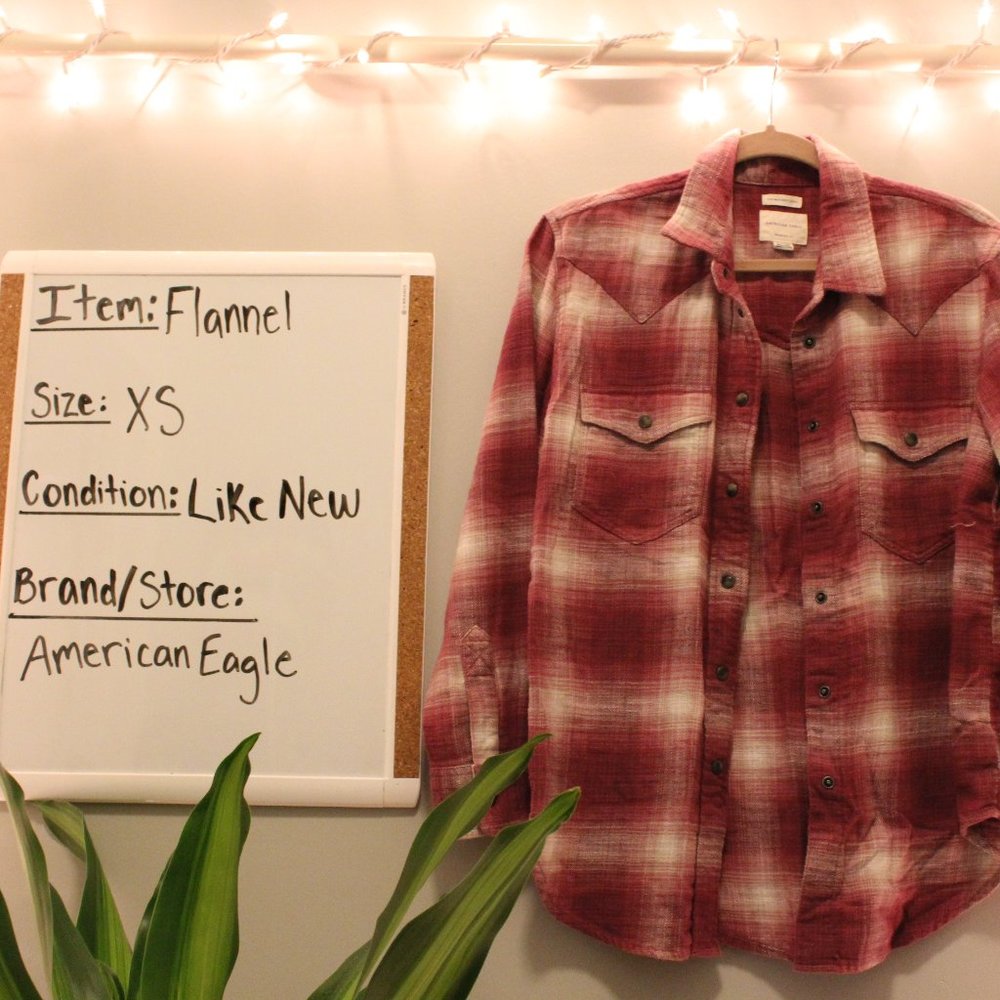 American Eagle Flannel Shirt Boyfriend Fit